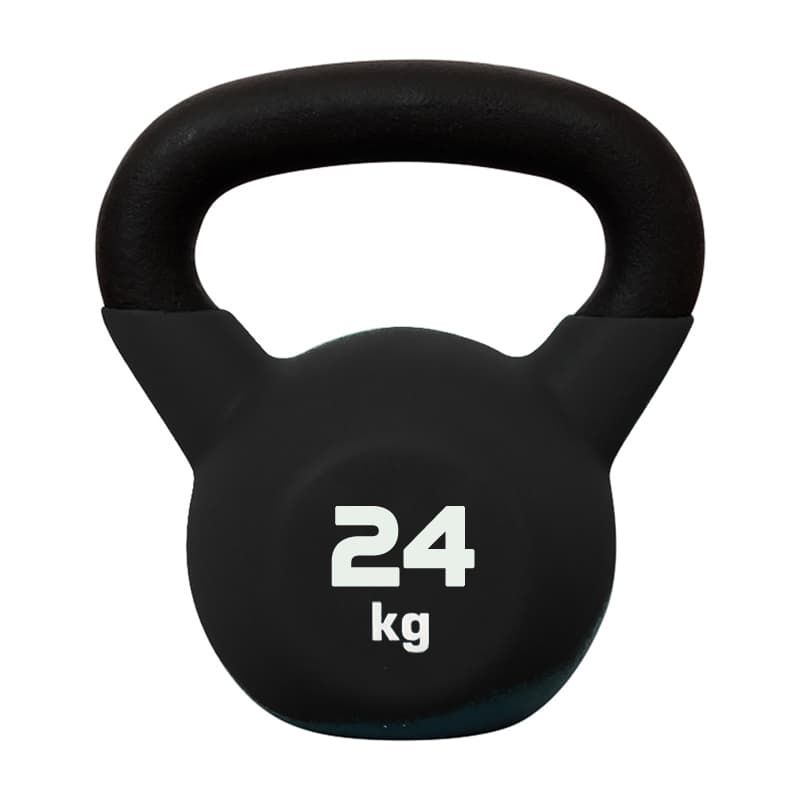 Фото спортивные Гиря WORKOUT G24 (24 кг) черная обрезиненная для силовых тренировок и бега
